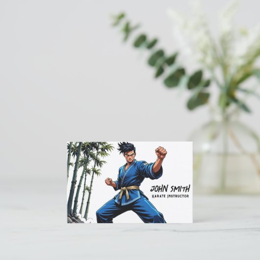空手武術アーツインストラクター 名刺 (スタンド正面)