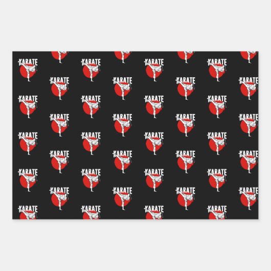 空手武術アーツウーマンガールプレゼント ラッピングペーパーシート (正面3)