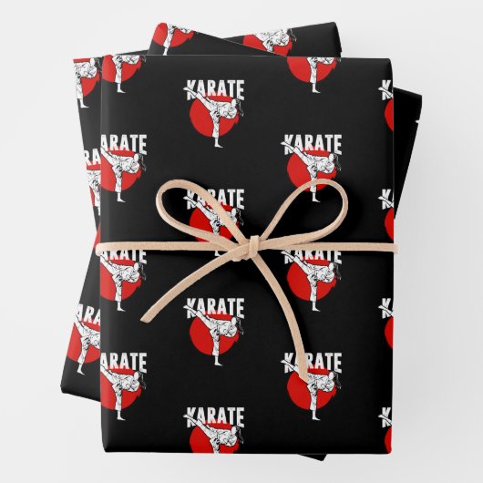 空手武術アーツウーマンガールプレゼント ラッピングペーパーシート (インサイチュ)