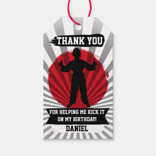 空手武術アーツバースデーパーティギフトラベル ギフトタグ (正面)