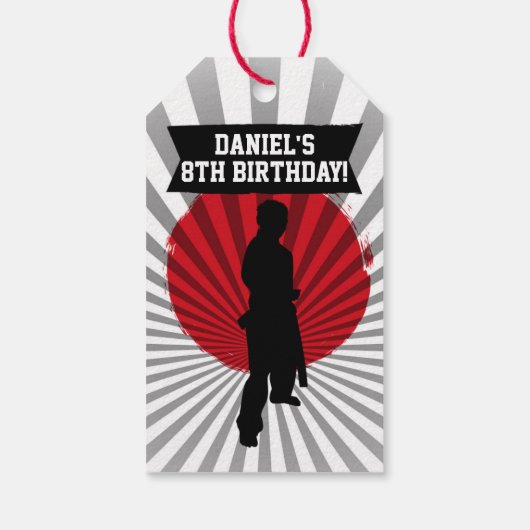 空手武術アーツバースデーパーティギフトラベル ギフトタグ (裏面)