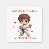 空手武術アーツバースデーパーティー スタンダードカクテルナプキン (正面)