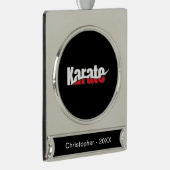 空手武術アーツ抽象芸術スウィッシュ シルバープレートバナーオーナメント (右)