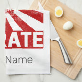 空手武術アーツ日本のヴィンテージデザイン キッチンタオル (四つ折り)