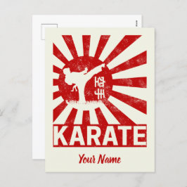 空手武術アーツ日本のヴィンテージデザイン シーズンポストカード