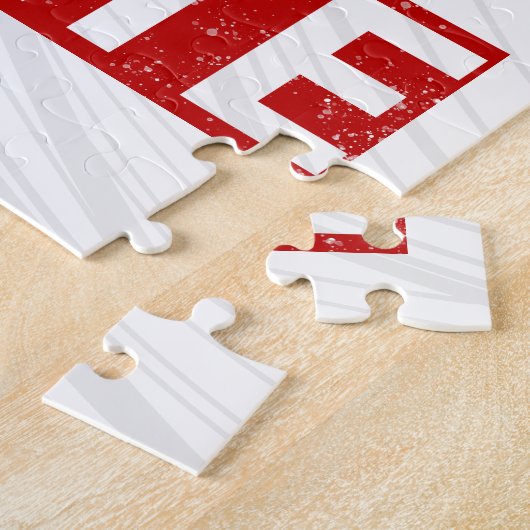 空手武術アーツ日本のヴィンテージデザイン ジグソーパズル (側面)