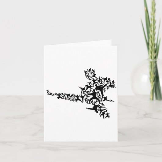 空手武術アーツ飛んでいるキックボクシングキックボクサーT カード (正面)