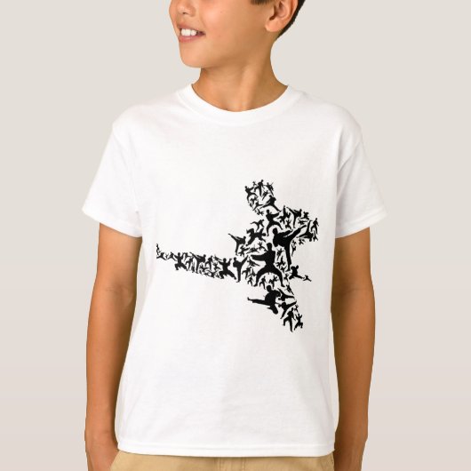 空手武道飛び蹴りボクシングキックボクサーT Tシャツ (正面)