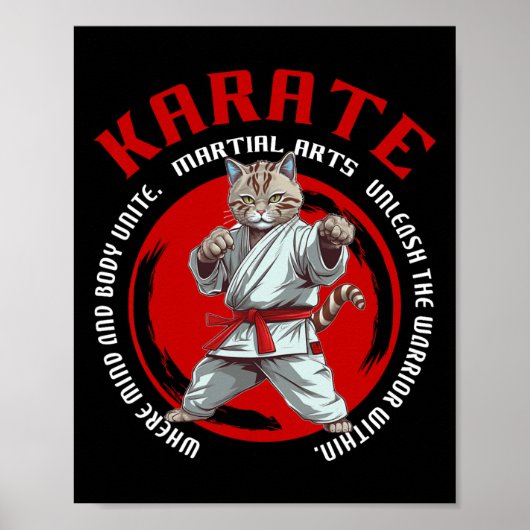 空手猫戦士 武術 空手猫 キッズ ポスター (正面)