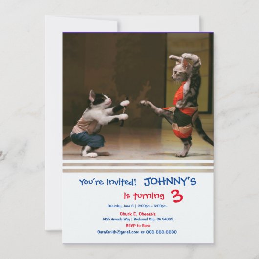 空手猫 招待状 (正面)