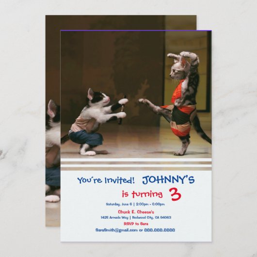 空手猫 招待状 (正面/裏面)