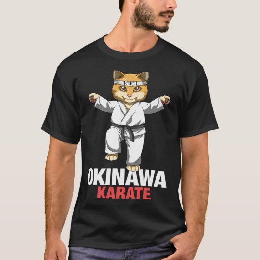 空手猫 沖縄日本 Tシャツ (正面)