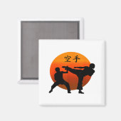 空手着と日の丸の二人の空手家 マグネット (正面/裏面)
