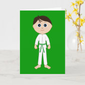 空手祝いグリーンベルト カード (黄色い花)