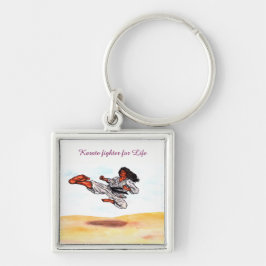 空手素晴らし飛んでいるマスター蹴り キーホルダー