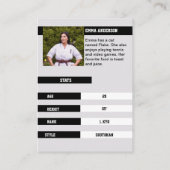 空手素朴ブラウンベルトウッド取引カード 名刺 (裏面)