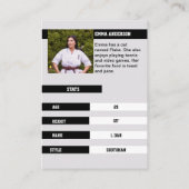 空手素朴黒帯木材トレーディングカード 名刺 (裏面)