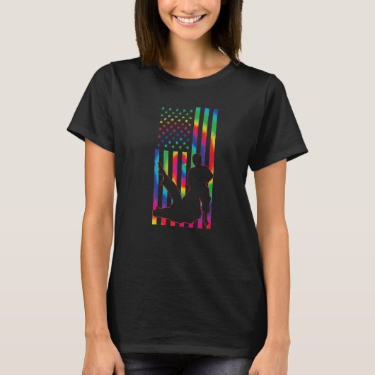 空手絞り染めアメリカン旗空手 Tシャツ (正面)