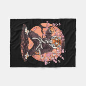 空手虎桜花テコンドー柔術 フリースブランケット (正面(横))