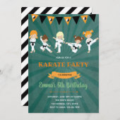 空手誕生日パーティーの招待 招待状 (正面/裏面)