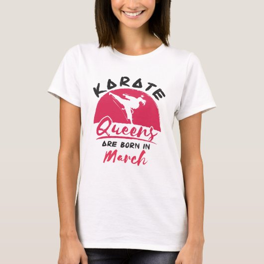 空手誕生日女子生まれ女子3月 Tシャツ (正面)