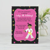 空手誕生日招待状イエローベルト 招待状 (スタンド正面)