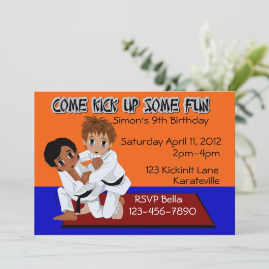 空手誕生日 招待状 (スタンド正面)