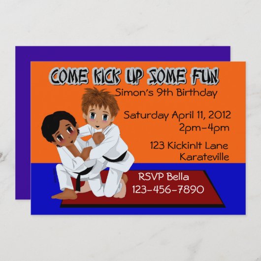 空手誕生日 招待状 (正面/裏面)