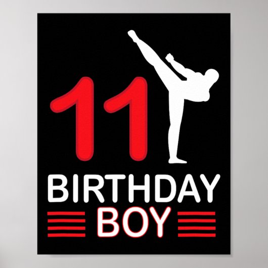 空手誕生日Tシャツ 男の子 ギフト 少年 空手道 3 ポスター (正面)