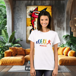 空手進化シルエット武道デザイン Tシャツ