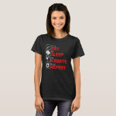 空手道の格好いい格好 日本の武術 Tシャツ (正面フル)