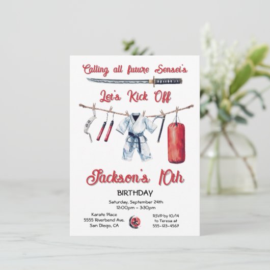 空手道の誕生日 招待状 (スタンド正面)