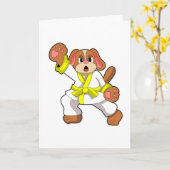 空手道場の犬 カード (黄色い花)