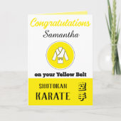 空手道黄色帯昇級おめでとうカード サンキューカード (正面)