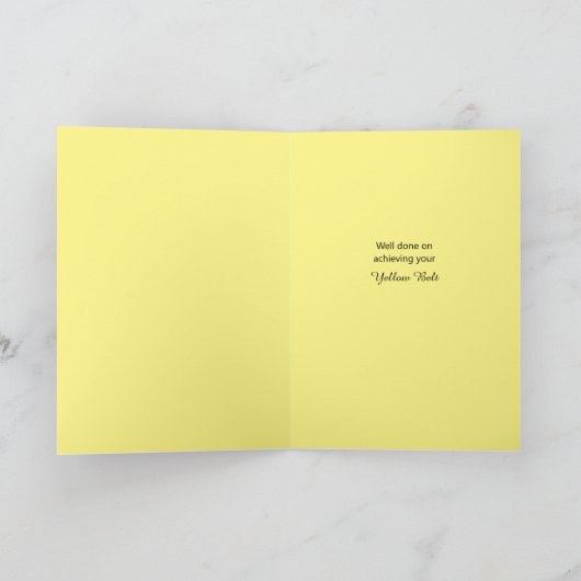 空手道黄色帯昇級おめでとうカード サンキューカード (内部)