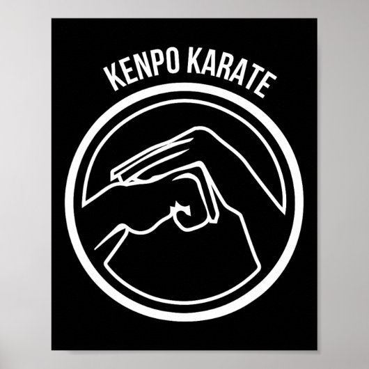 空手道 白と黒の手 クールな武道 T ポスター (正面)