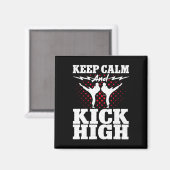 空手黒帯着「Keep Calm And Kick Hi」 マグネット (正面/裏面)