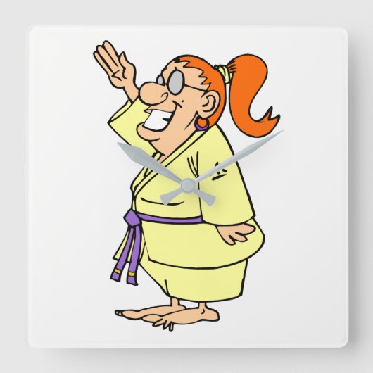 空手 スクエア壁時計 (正面)