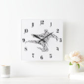 空手 スクエア壁時計 (ホーム)