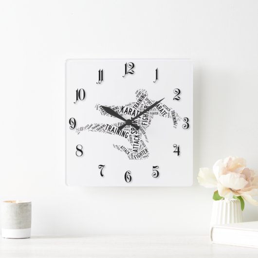 空手 スクエア壁時計 (ホーム)