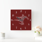 空手 スクエア壁時計 (ホーム)