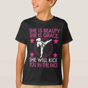 空手 テコンドー 女子 空手 キック Tシャツ