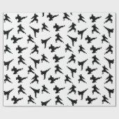 空手/テコンドー/柔道のパーソナライズされたクリスマス ラッピングペーパー (フラット)