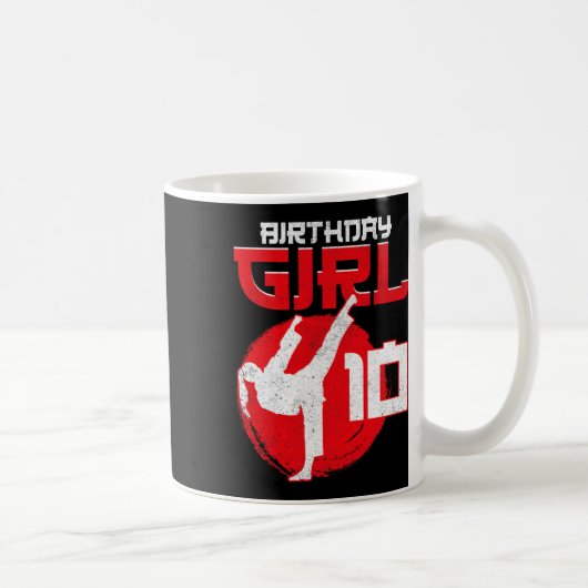 空手 テコンドー 10歳の誕生日 武道 コーヒーマグカップ (右)