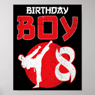 空手 テコンドー 8歳 誕生日 武道 ポスター