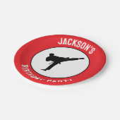 空手/パーソナライズされたテコンドー/柔道誕生日 ペーパープレート (アングル)