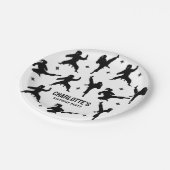 空手/パーソナライズされたテコンドー/柔道誕生日 ペーパープレート (アングル)