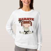 空手-ブルネットの女の子のTシャツおよびギフト Tシャツ (正面)