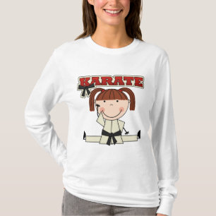 空手-ブルネットの女の子のTシャツおよびギフト Tシャツ