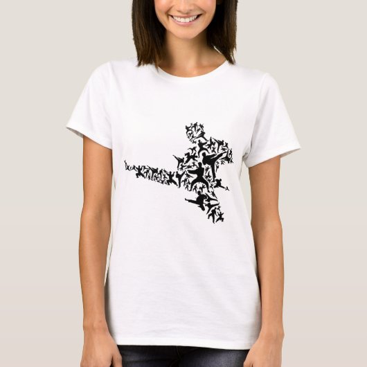 空手 武術 飛び蹴り ボクシング キックボクサー T Tシャツ (正面)